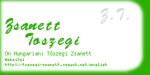 zsanett toszegi business card