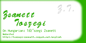 zsanett toszegi business card